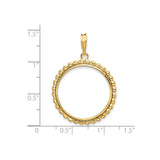 22 mm 14k Yellow Gold coin bezel for South Africian 2 Rand Rand — size reference (ruler)