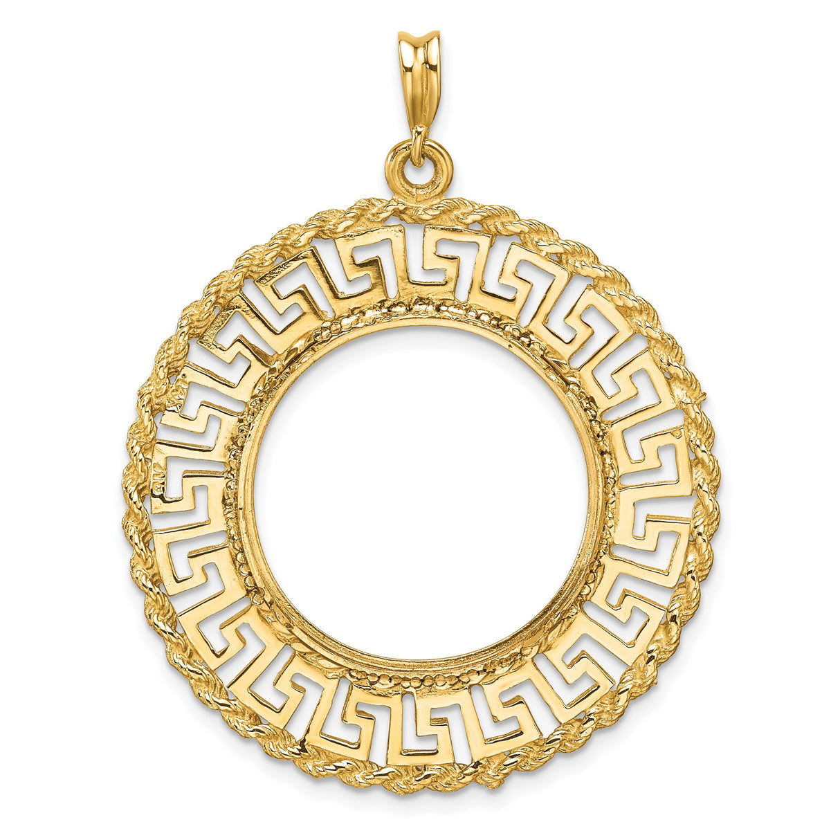 22 mm 14k Yellow Gold coin bezel for South Africian 2 Rand Rand — additional image