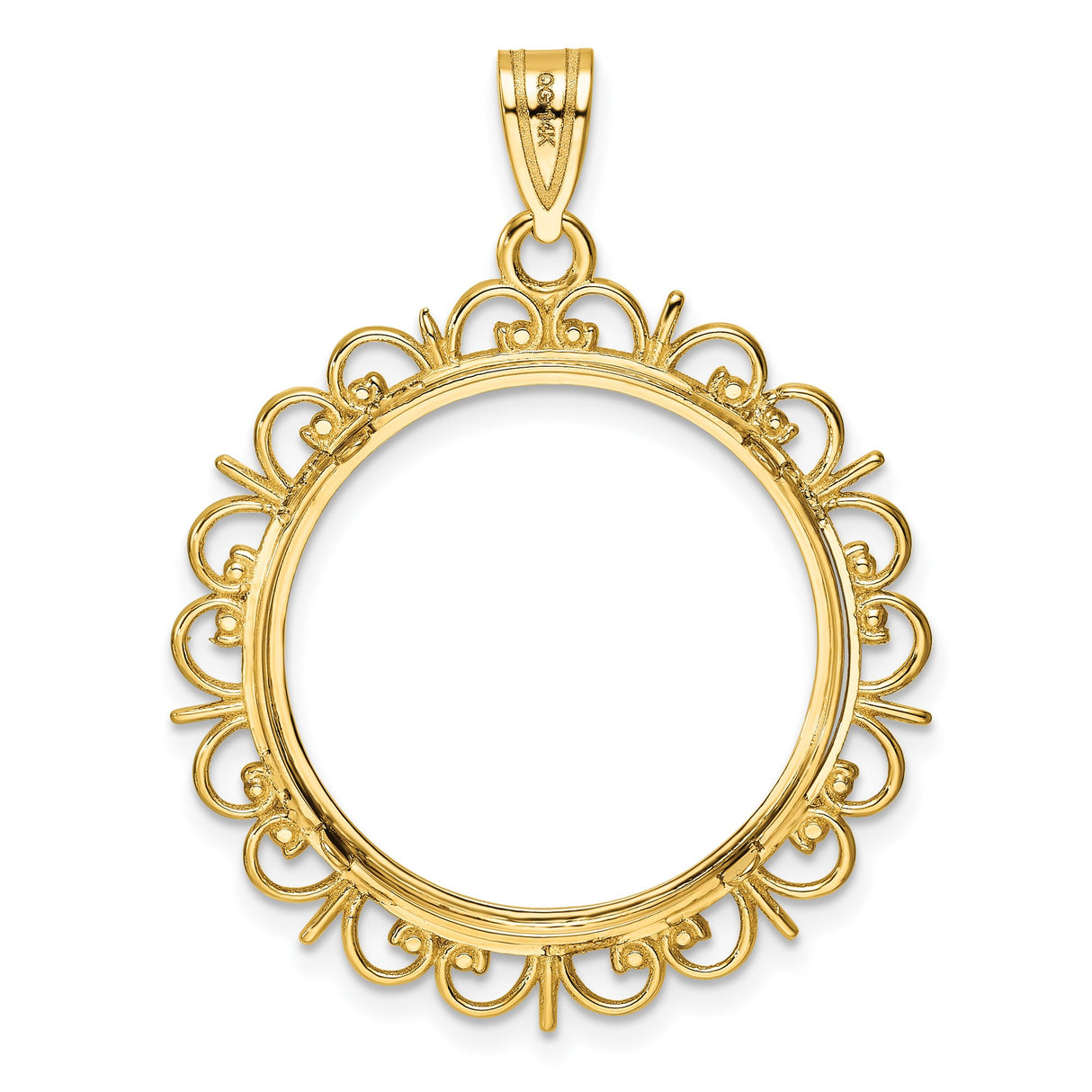 22 mm 14k Yellow Gold coin bezel for South Africian 2 Rand Rand — additional image