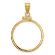 22 mm 14k Yellow Gold coin bezel for South Africian 2 Rand Rand
