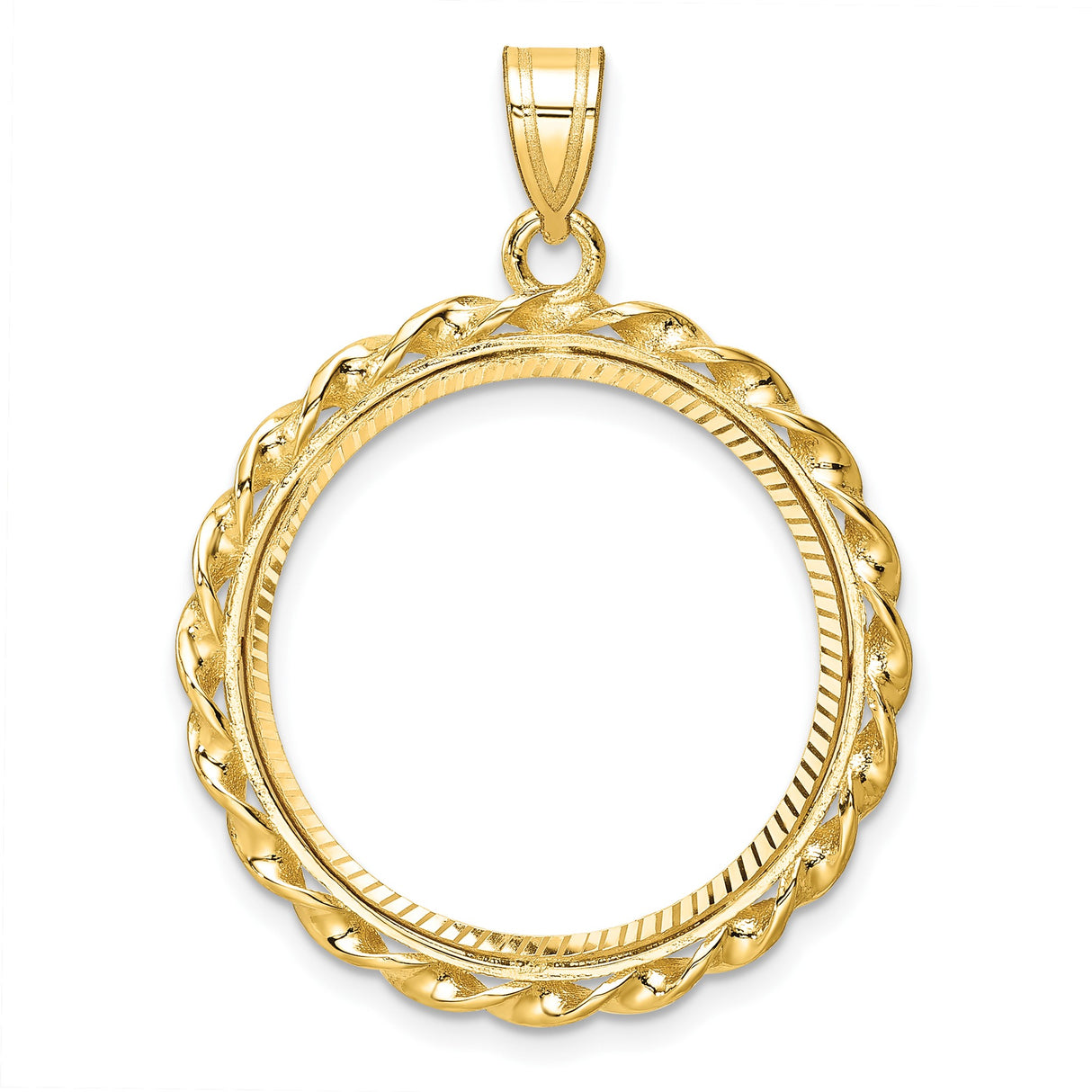 22 mm 14k Yellow Gold coin bezel for South Africian 2 Rand Rand