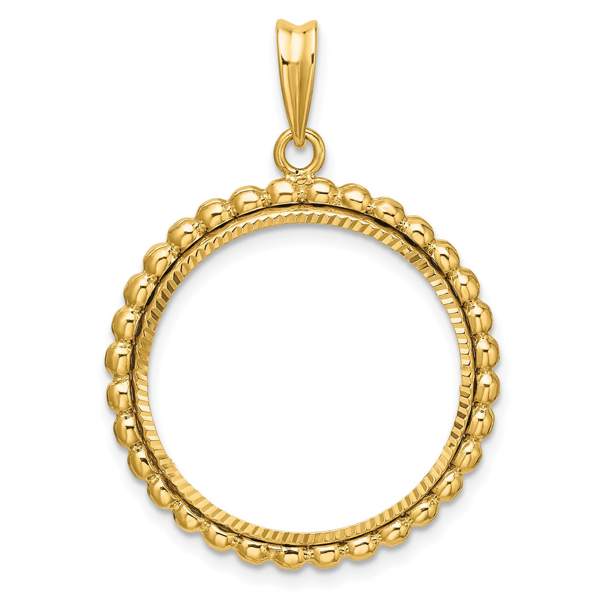 22 mm 14k Yellow Gold coin bezel for South Africian 2 Rand Rand
