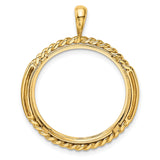 22 mm 14k Yellow Gold coin bezel for South Africian 2 Rand Rand — additional image