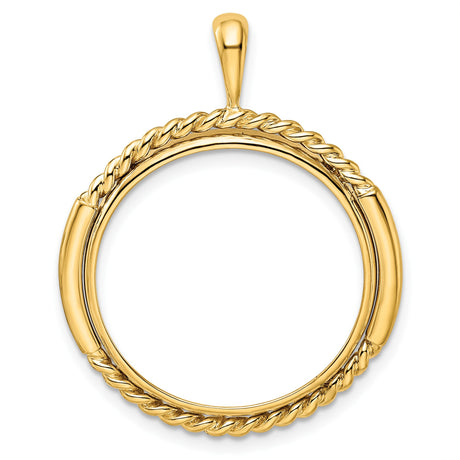 22 mm 14k Yellow Gold coin bezel for South Africian 2 Rand Rand