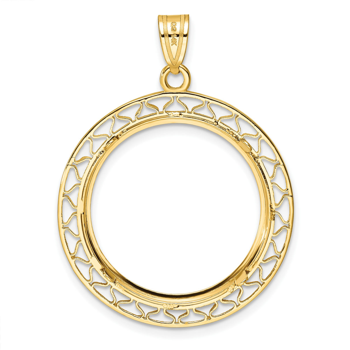 22 mm 14k Yellow Gold coin bezel for South Africian 2 Rand Rand — additional image