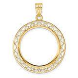 22 mm 14k Yellow Gold coin bezel for South Africian 2 Rand Rand — additional image