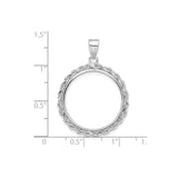 22 mm 14k White Gold coin bezel for South Africian 2 Rand Rand — size reference (ruler)