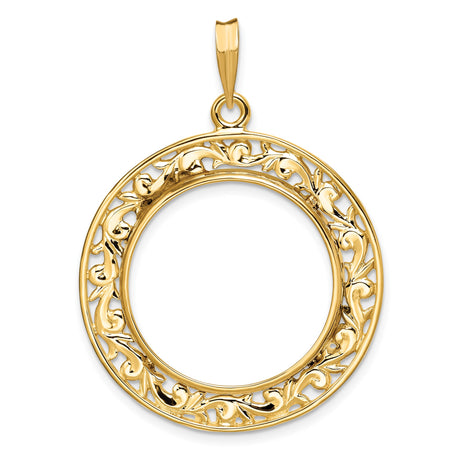 22 mm 14k Yellow Gold coin bezel for South Africian 2 Rand Rand