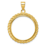 22 mm 10k Yellow Gold coin bezel for South Africian 2 Rand Rand