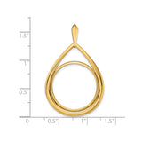 22 mm 14k Yellow Gold coin bezel for South Africian 2 Rand Rand — size reference (ruler)