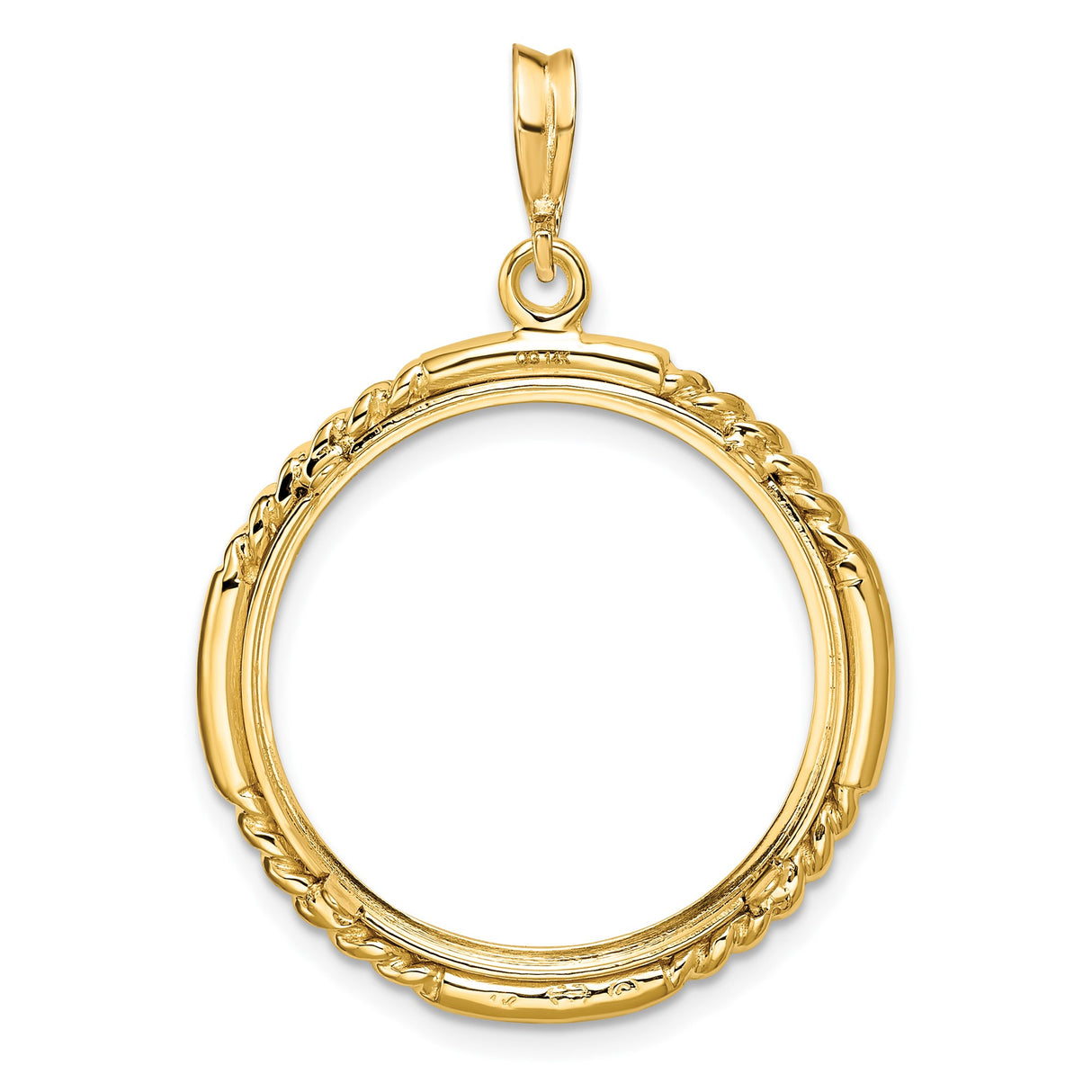 22 mm 14k Yellow Gold coin bezel for South Africian 2 Rand Rand — additional image