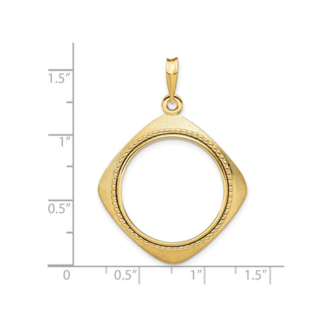 22 mm 14k Yellow Gold coin bezel for South Africian 2 Rand Rand — size reference (ruler)