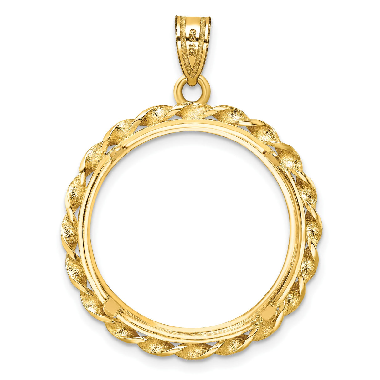 22 mm 14k Yellow Gold coin bezel for South Africian 2 Rand Rand — additional image