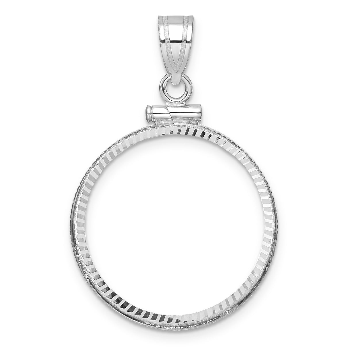 22 mm 14k White Gold coin bezel for South Africian 2 Rand Rand