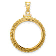 22 mm 14k Yellow Gold coin bezel for South Africian 2 Rand Rand