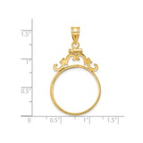 22 mm 14k Yellow Gold coin bezel for South Africian 2 Rand Rand — size reference (ruler)