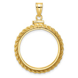 22 mm 14k Yellow Gold coin bezel for South Africian 2 Rand Rand
