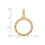 22 mm 14k Yellow Gold coin bezel for South Africian 2 Rand Rand — size reference (ruler)