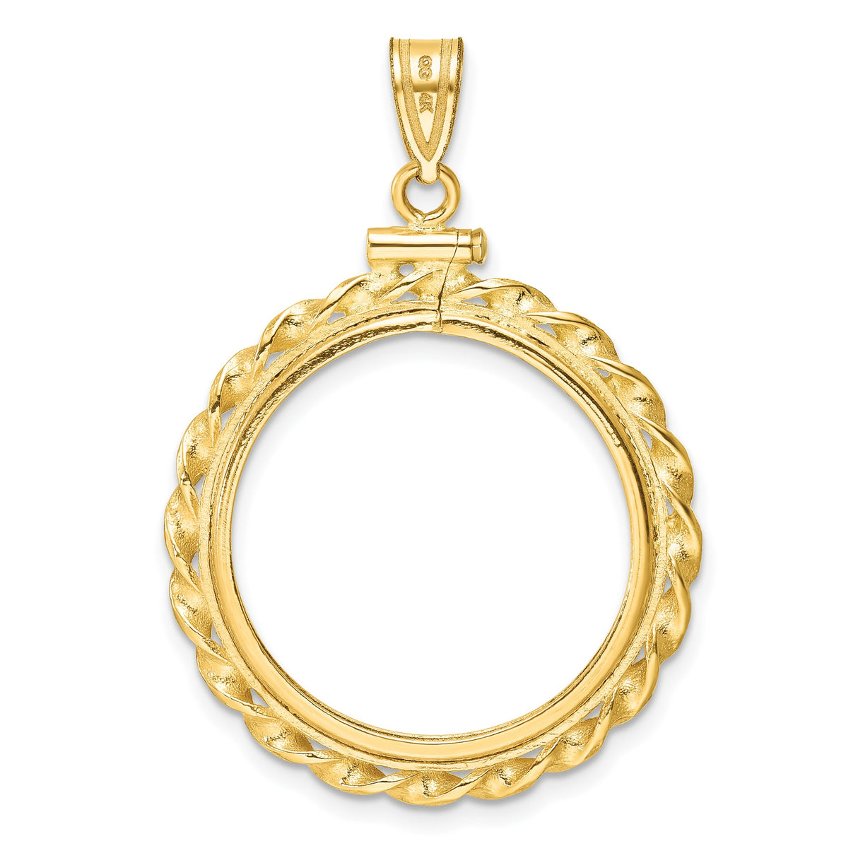 22 mm 14k Yellow Gold coin bezel for South Africian 2 Rand Rand — additional image