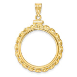 22 mm 14k Yellow Gold coin bezel for South Africian 2 Rand Rand — additional image