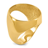 22 mm 14k Yellow Gold coin bezel ring for South Africian 2 Rand Rand — additional image