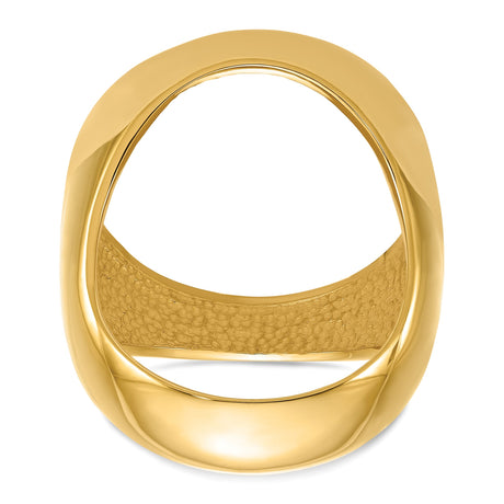 22 mm 14k Yellow Gold coin bezel ring for South Africian 2 Rand Rand — additional image