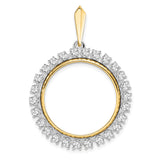 22 mm 14k Multi-Tone Gold coin bezel for South Africian 2 Rand Rand