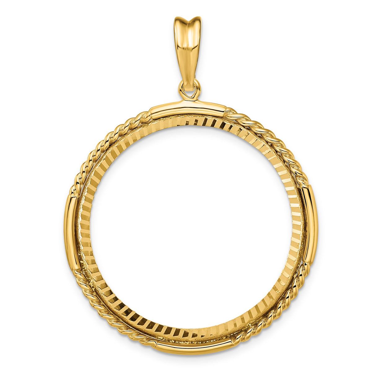 33 mm 14k Yellow Gold coin bezel for UK £100 Britannia