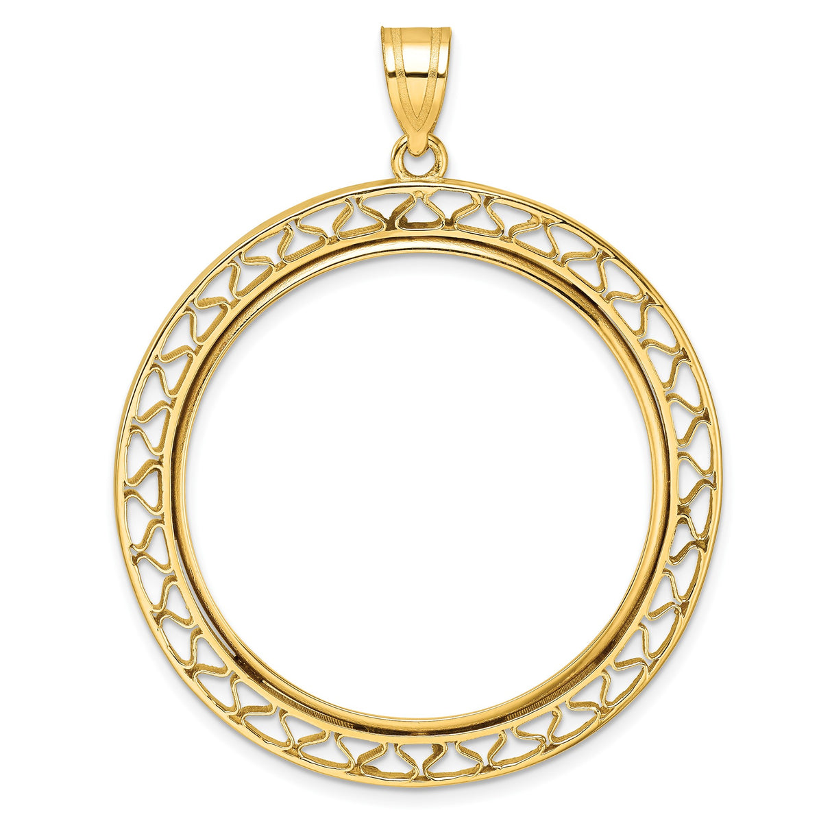 33 mm 14k Yellow Gold coin bezel for UK £100 Britannia
