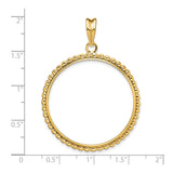 33 mm 14k Yellow Gold coin bezel for UK £100 Britannia — size reference (ruler)