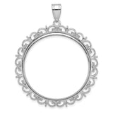 33 mm 14k White Gold coin bezel for UK £100 Britannia