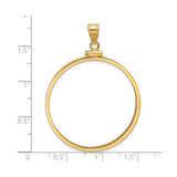 33 mm 14k Yellow Gold coin bezel for UK £100 Britannia — size reference (ruler)