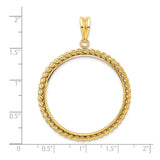 33 mm 14k Yellow Gold coin bezel for UK £100 Britannia — size reference (ruler)