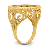 17 mm 14k Yellow Gold coin bezel ring for UK £10 Britannia — additional image