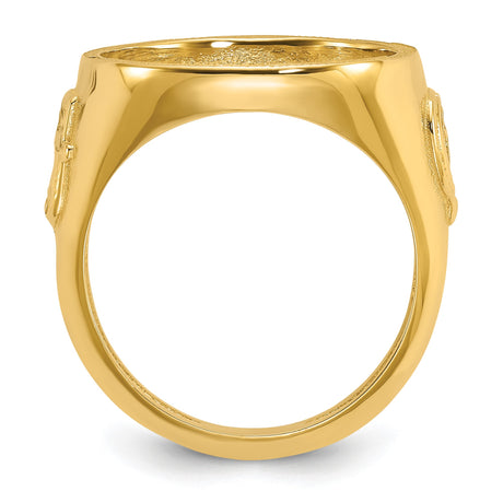17 mm 14k Yellow Gold coin bezel ring for UK £10 Britannia — alternate view
