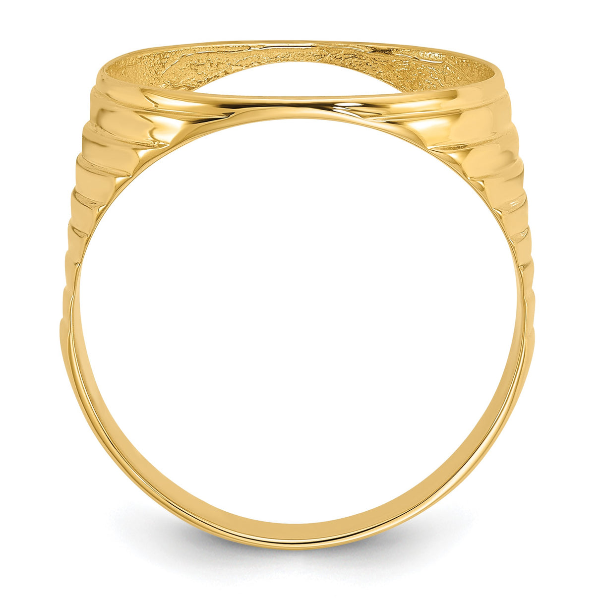 17 mm 14k Yellow Gold coin bezel ring for UK £10 Britannia — alternate view