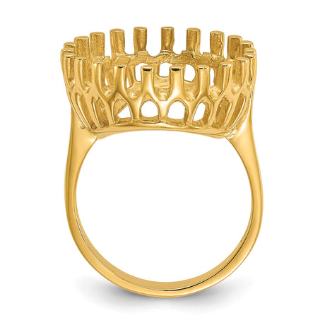 17 mm 14k Yellow Gold coin bezel ring for UK £10 Britannia — alternate view