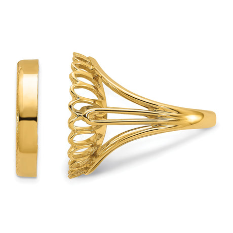 17 mm 14k Yellow Gold coin bezel ring for UK £10 Britannia — additional image