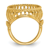 17 mm 14k Yellow Gold coin bezel ring for UK £10 Britannia — alternate view