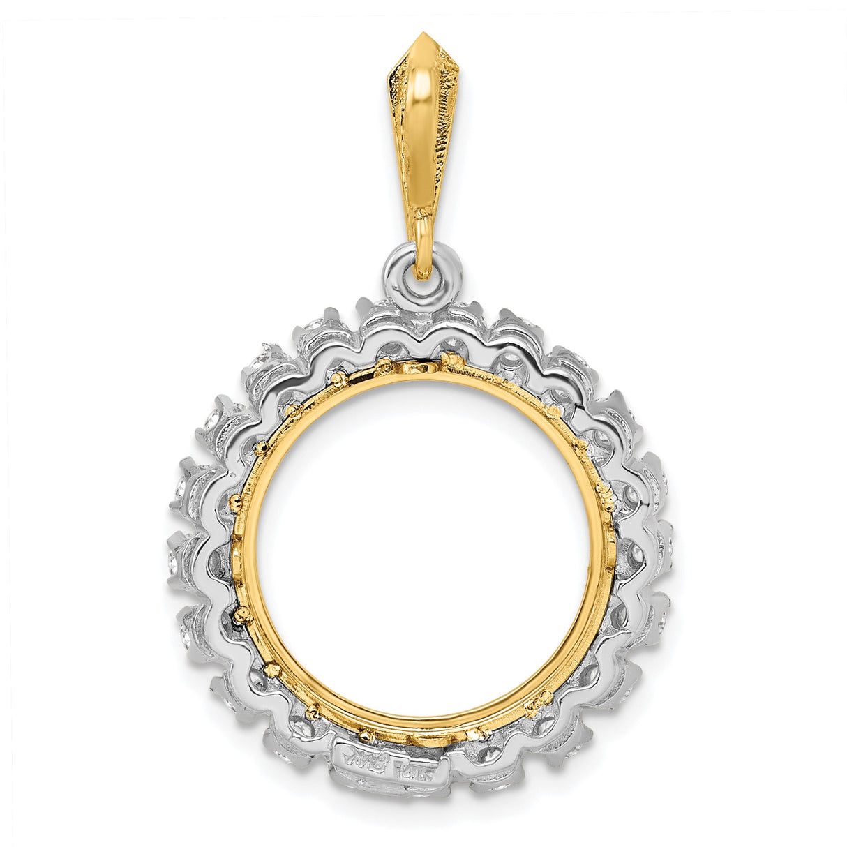 17 mm 14k Multi-Tone Gold coin bezel for UK £10 Britannia — additional image