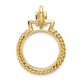 17 mm 14k Yellow Gold coin bezel for UK £10 Britannia — additional image