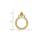 17 mm 14k Yellow Gold coin bezel for UK £10 Britannia — size reference (ruler)