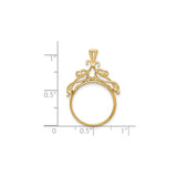 17 mm 14k Yellow Gold coin bezel for UK £10 Britannia — size reference (ruler)