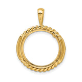 17 mm 14k Yellow Gold coin bezel for UK £10 Britannia — additional image