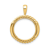 17 mm 14k Yellow Gold coin bezel for UK £10 Britannia
