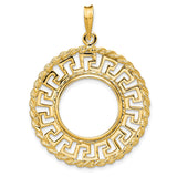 17 mm 14k Yellow Gold coin bezel for UK £10 Britannia