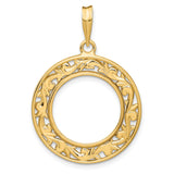 17 mm 14k Yellow Gold coin bezel for UK £10 Britannia