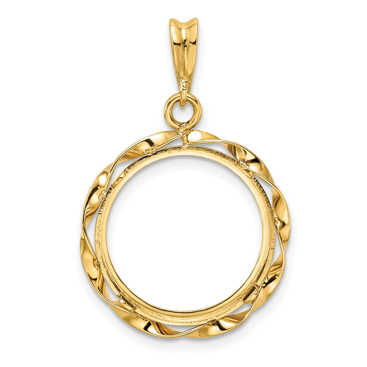 17 mm 14k Yellow Gold coin bezel for UK £10 Britannia — additional image