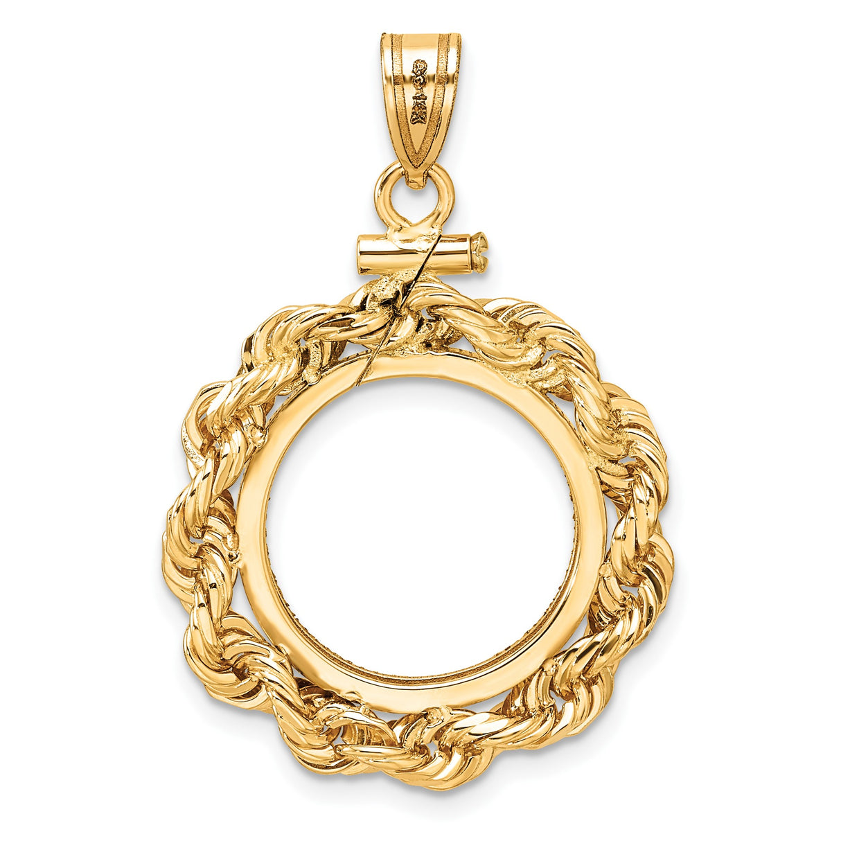 17 mm 14k Yellow Gold coin bezel for UK £10 Britannia — additional image