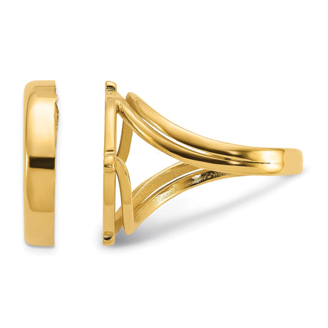 17 mm 14k Yellow Gold coin bezel ring for UK £10 Britannia — additional image